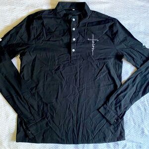 long sleeve muslin fabric dress shirt size S